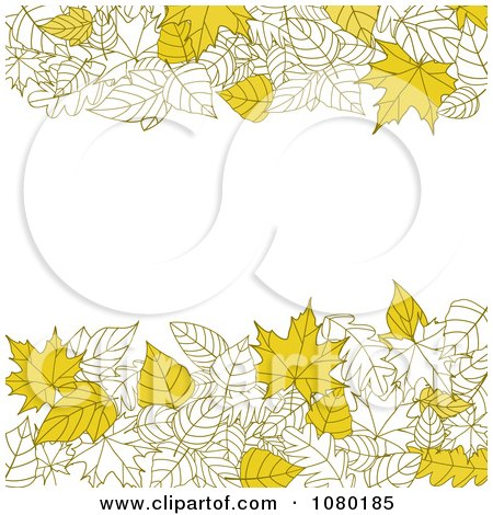 Clipart Autumn Background Of Yellow Leaves And Copyspace - Royalty Free Vector Illustration by Vector Tradition SM