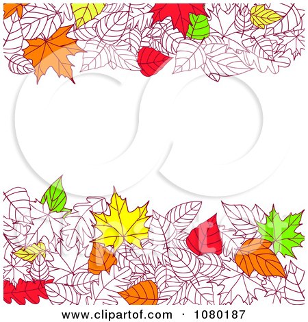 Clipart Background Of Autumn Leaves With Copyspace 2 - Royalty Free Vector Illustration by Vector Tradition SM