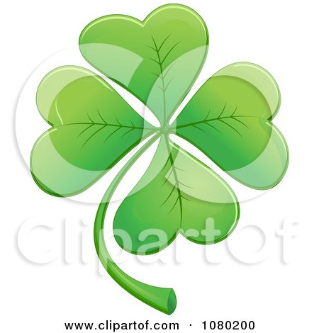 Clipart Green Lucky Four Leaf Clover - Royalty Free Vector Illustration by Vector Tradition SM