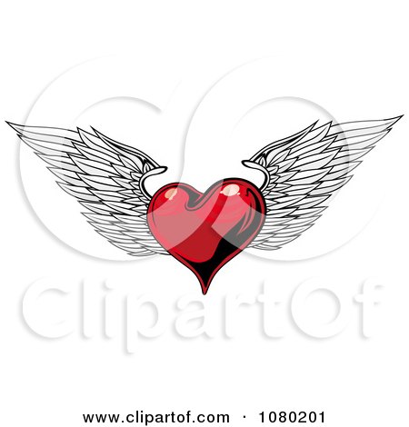 Clipart Red Winged Heart - Royalty Free Vector Illustration by Vector Tradition SM