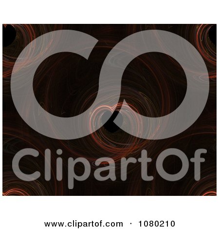 Clipart Swirling Orange Fractals Repeating On Black - Royalty Free Illustration by oboy