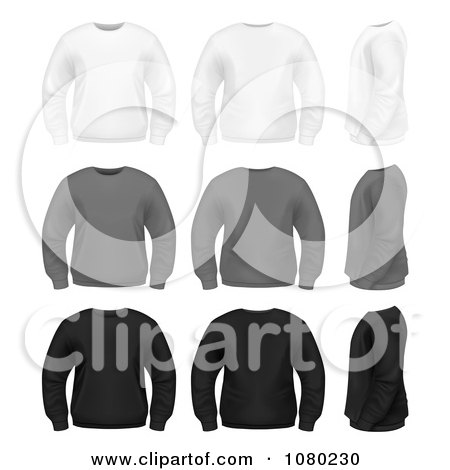 Clipart White Gray And Black Sweaters - Royalty Free Vector Illustration by vectorace