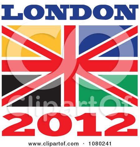 Clipart Colorful 2012 London Olympics Flag - Royalty Free Vector Illustration by patrimonio