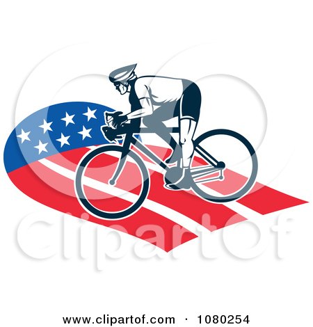Clipart Cyclist On An American Path - Royalty Free Vector Illustration by patrimonio