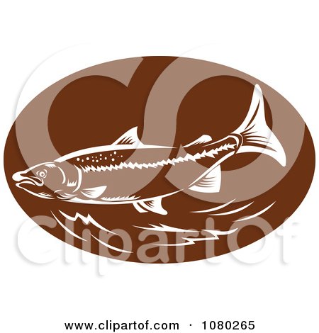 Clipart Retro Brown And White Trout - Royalty Free Vector Illustration by patrimonio
