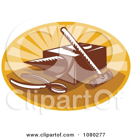 Clipart Retro Hammer Pliers And Anvil Logo - Royalty Free Vector Illustration by patrimonio