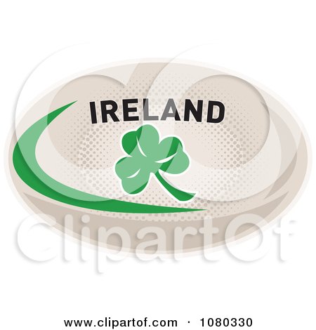Clipart Shamrock On An Ireland Rugby Ball - Royalty Free Vector Illustration by patrimonio