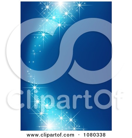 Clipart Magical Sparkle Wave Over A Blue Background - Royalty Free Vector Illustration by dero