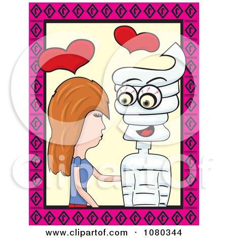 Clipart Woman In Love With A Mummy - Royalty Free Vector Illustration by David Rey