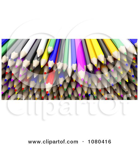 Clipart 3d Pile Of Colored Pencils - Royalty Free CGI Illustration by KJ Pargeter