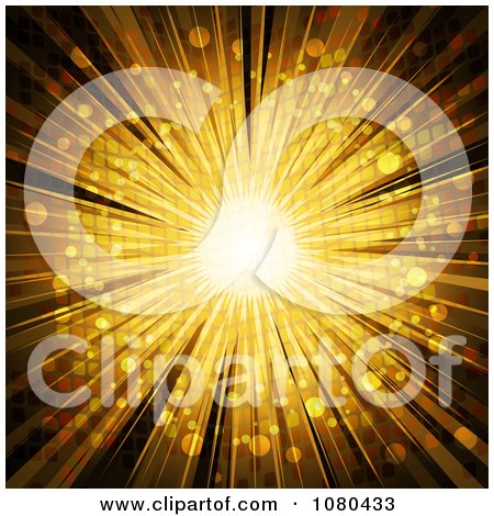 Clipart Golden Burst Of Bright Light - Royalty Free Vector Illustration by elaineitalia