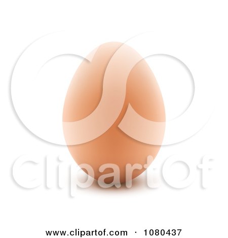 Clipart 3d Brown Chicken Egg - Royalty Free Vector Illustration by Oligo