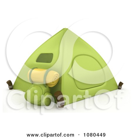 Clipart 3d Green Camping Tent - Royalty Free CGI Illustration by BNP Design Studio