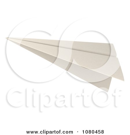 Clipart 3d White Paper Plane - Royalty Free CGI Illustration by BNP Design Studio