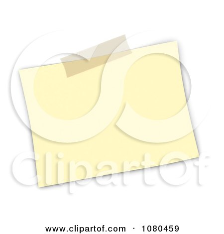 Clipart 3d Yellow Note With Tape - Royalty Free CGI Illustration by BNP Design Studio