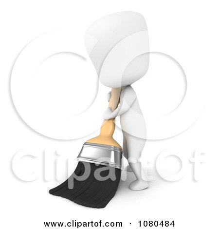 Clipart 3d Ivory Man Painting - Royalty Free CGI Illustration by BNP Design Studio