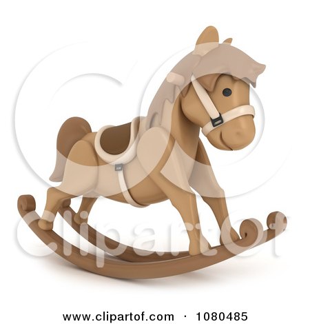 Clipart 3d Toy Rocking Horse - Royalty Free CGI Illustration by BNP Design Studio