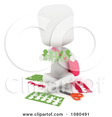 Clipart 3d Ivory School Girl Holding Paper People - Royalty Free CGI Illustration by BNP Design Studio