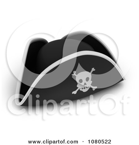 Clipart 3d Pirate Hat With A Skull And Crossbones - Royalty Free CGI Illustration by BNP Design Studio