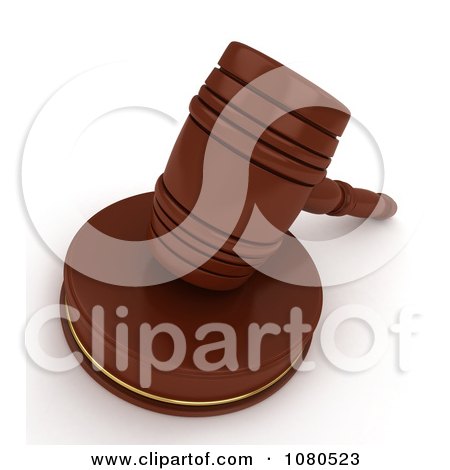 Clipart 3d Gavel And Sound Block - Royalty Free CGI Illustration by BNP Design Studio