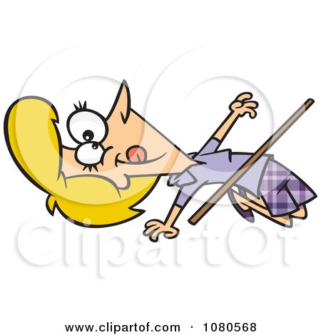 Clipart Woman Bending Backwards To Do The Limbo - Royalty Free Vector Illustration by toonaday