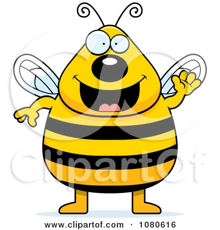Clipart Chubby Bee Waving - Royalty Free Vector Illustration by Cory Thoman