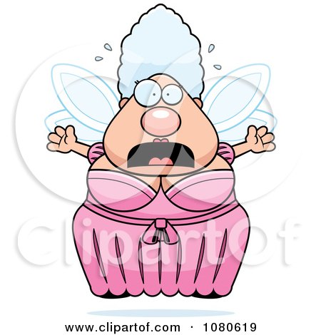 Clipart Chubby Fairy Godmother Freaking Out - Royalty Free Vector Illustration by Cory Thoman