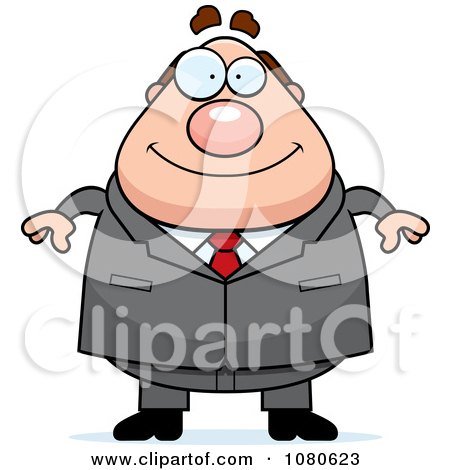 Clipart Chubby Caucasian Businessman Boss - Royalty Free Vector Illustration by Cory Thoman