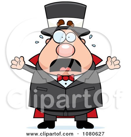 Clipart Chubby Magician Freaking Out - Royalty Free Vector Illustration by Cory Thoman