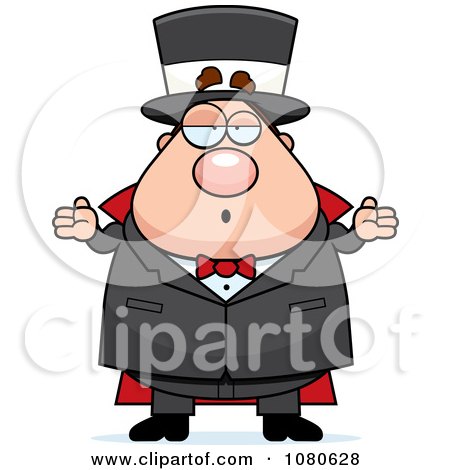 Clipart Chubby Magician Shrugging - Royalty Free Vector Illustration by Cory Thoman