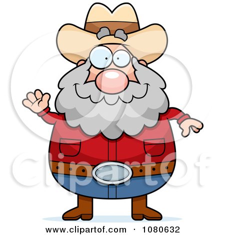 Clipart Chubby Miner Prospector Waving - Royalty Free Vector Illustration by Cory Thoman