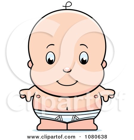 Clipart Cute Baby Boy In Tighty Whities - Royalty Free Vector Illustration by Cory Thoman
