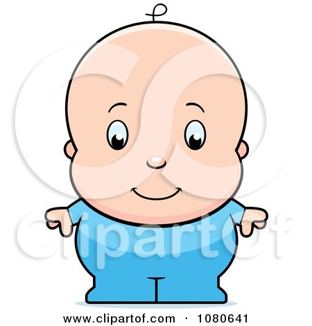 Clipart Cute Baby Boy In Blue PJs - Royalty Free Vector Illustration by Cory Thoman