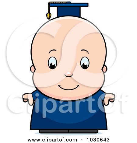 Clipart Cute Baby Boy Professor Or Graduate - Royalty Free Vector Illustration by Cory Thoman