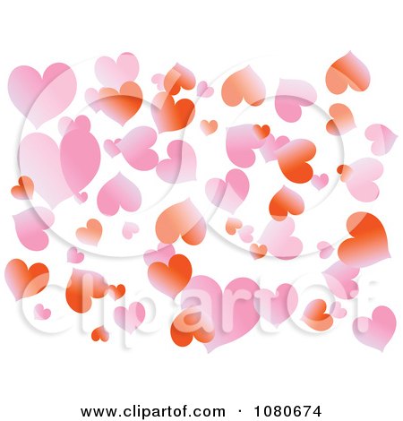 Clipart Gradient Pink And Red Heart Background Over White - Royalty Free Vector Illustration by Prawny