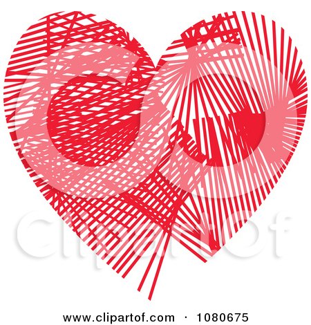 Clipart Abstract Red Heart Made Of Fibers - Royalty Free Vector Illustration by Prawny