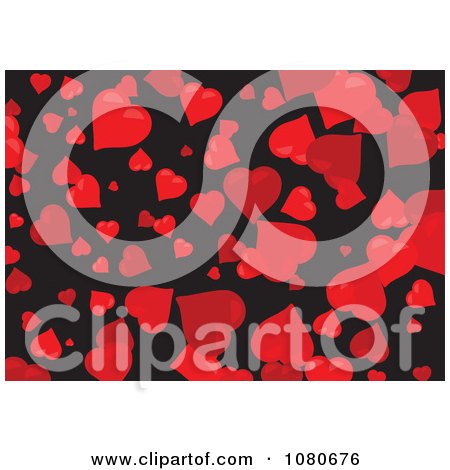 Clipart Red Heart Background Over Black - Royalty Free Vector Illustration by Prawny
