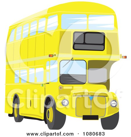 Clipart Yellow Double Decker Bus - Royalty Free Vector Illustration by Prawny