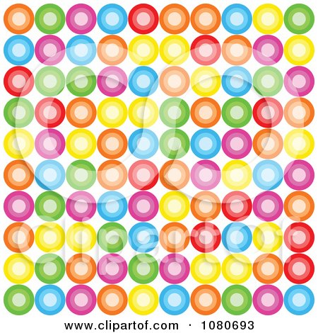 Clipart Colorful Retro Circle Background Over White - Royalty Free Vector Illustration by Prawny