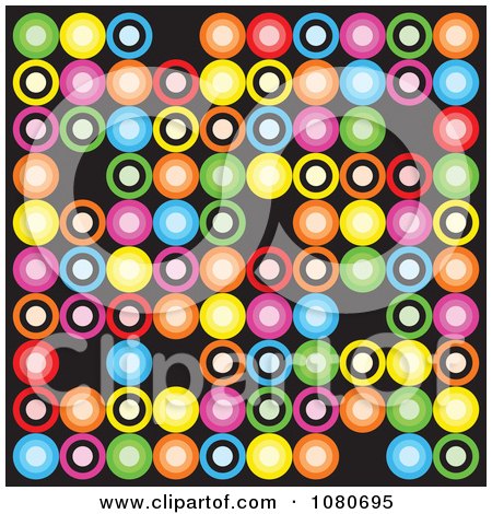 Clipart Colorful Retro Circle Background Over Black 1 - Royalty Free Vector Illustration by Prawny