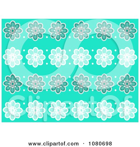 Clipart Turquoise Flower Pattern Background - Royalty Free Illustration by Prawny