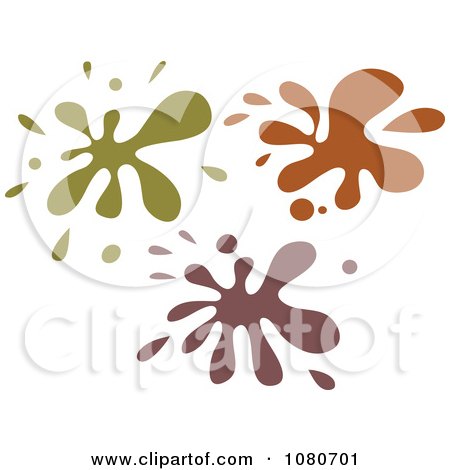 Clipart Green And Brown Splatters - Royalty Free Vector Illustration by Prawny