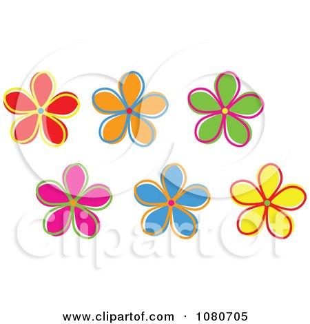 Clipart Colorful Flowers - Royalty Free Vector Illustration by Prawny