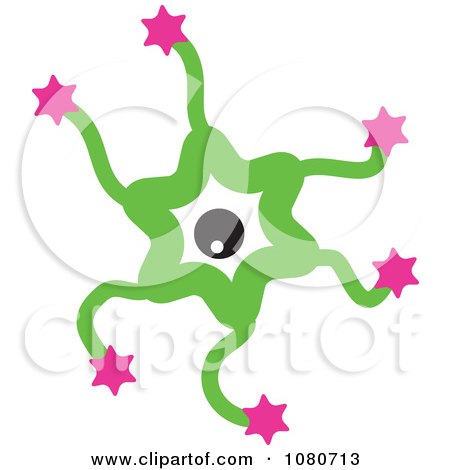 Clipart Green Starry Germ Doodle - Royalty Free Vector Illustration by Prawny