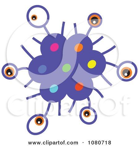 Clipart Purple Germ Doodle - Royalty Free Vector Illustration by Prawny