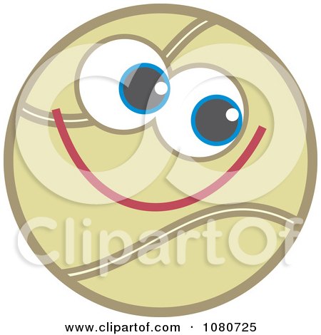 Clipart Smiling Tennis Ball - Royalty Free Vector Illustration by Prawny