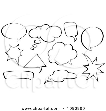 Clipart Outlined Conversation Balloons - Royalty Free Vector Illustration by yayayoyo