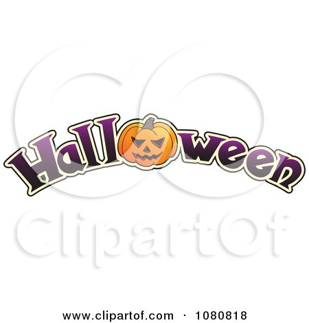 Clipart Pumpkin As The O In HALLOWEEN - Royalty Free Vector Illustration by visekart