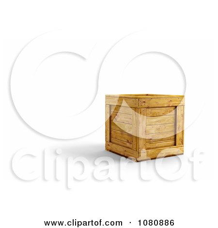 Clipart 3d Wooden Crate - Royalty Free CGI Illustration by stockillustrations