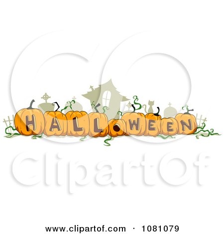 Clipart Jackolanters Carved With Halloween Letters - Royalty Free Vector Illustration by BNP Design Studio